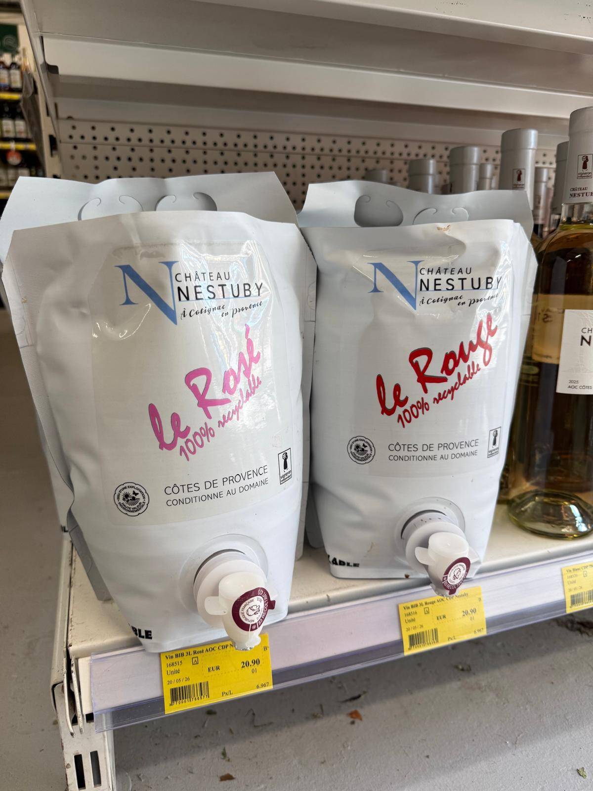 Bag-in-Box 3 litres de rosé AOP Côtes de Provence du Château Nestuby à la cave SOPAVAR 