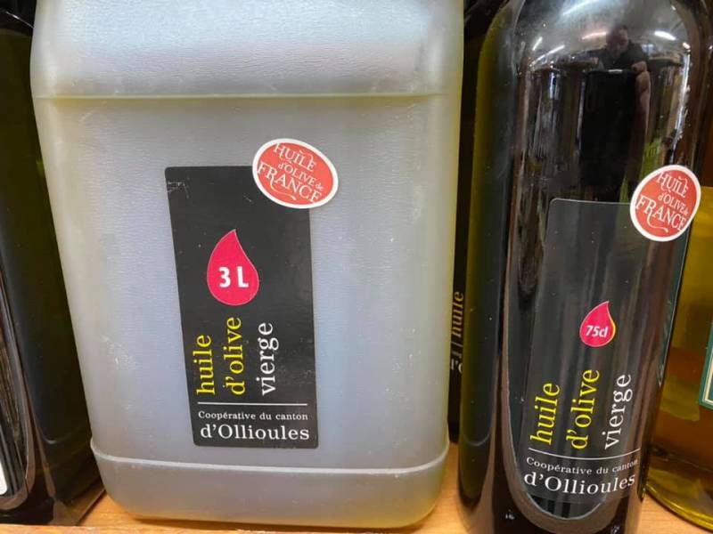 Huile d'olive locale d'Ollioules en vente dans votre jardinerie Sopavar à Six Fours et à Sanary près de Toulon