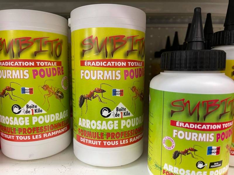 Anti fourmis de la marque Subito pour éradiquer les forumis autour de la maison et dans les jardins près de Toulon