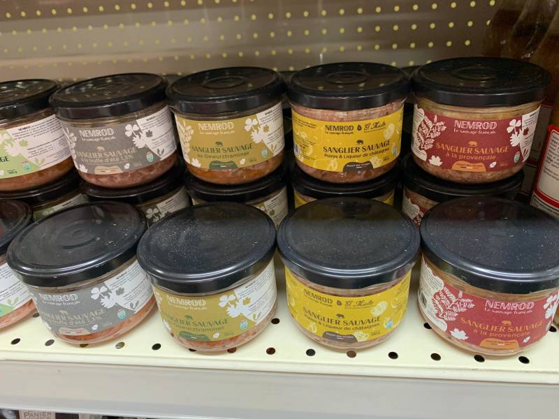 Gibier sauvage de France Terrines Civet de sanglier et de cerf sont en vente dans votre coopérative agricole Sopavar à Sanary et à Six Fours près de Toulon dans le Var