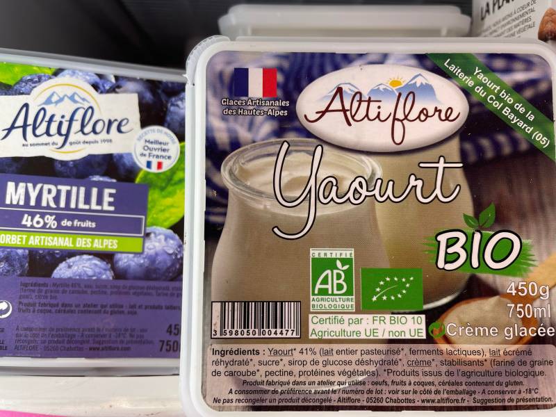 Les glaces artisanales françaises Altiflore BIO du Champsaur de très grande qualité, c’est dans votre jardinerie Sopavar à Sanary et à Six Fours près de Toulon dans le Var