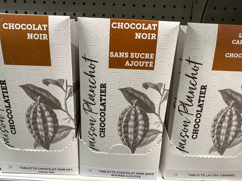 Tablette Chocolat artisanal en vente dans votre coopérative agricole Sopavar à Sanary et à Six Fours près de Toulon dans le Var