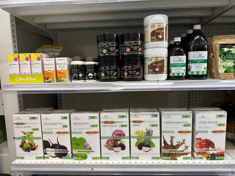 Rayon de compléments alimentaires bio dans nos 2 magasins dans votre coopérative agricole près des centres-villes de Sanary et de Six Fours près de Toulon dans le Var