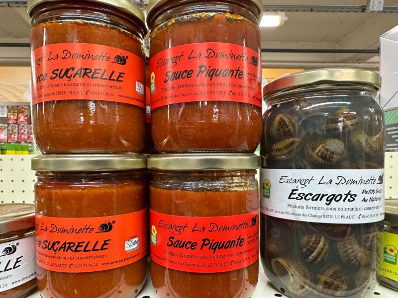 ESCARGOTS GROS GRIS AU NATUREL La Dominette dans votre jardinerie coopérative agricole Sopavar à Sanary et à Six Fours près de Toulon dans le Var