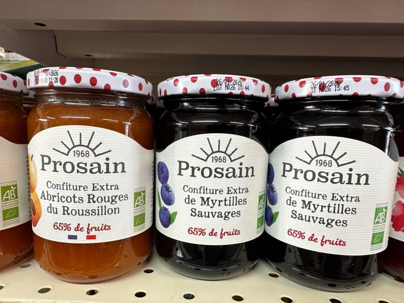 Confitures extra Bio Prosain de qualité dans nos 2 magasins dans votre coopérative agricole près des centres-villes de Sanary et de Six Fours près de Toulon dans le Var