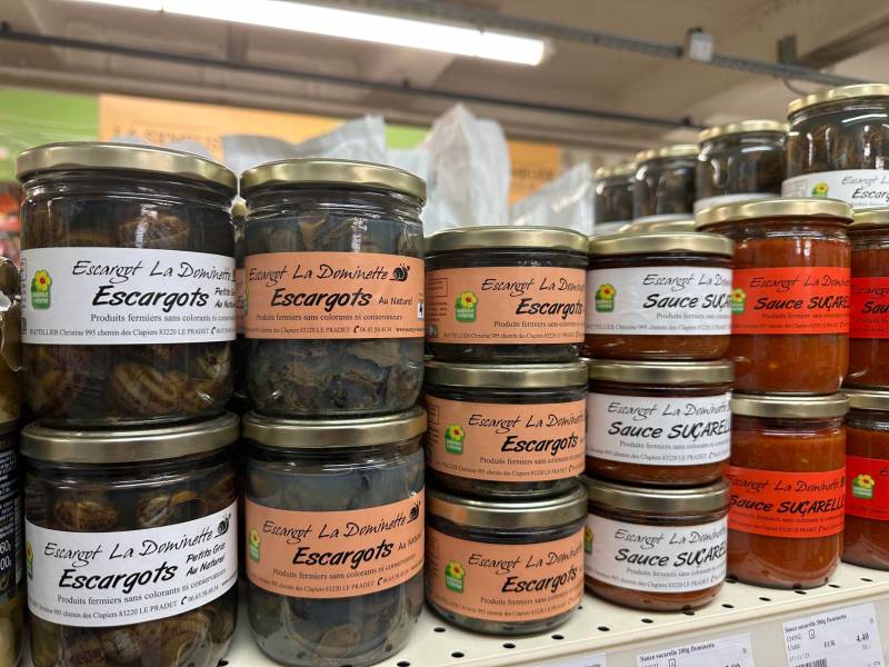 ESCARGOTS PETIT GRIS COQUILLES sauce suçarelle dans votre jardinerie coopérative agricole SOPAVAR à Six Fours et à Sanary près de Toulon dans le Var