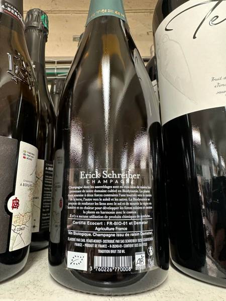 Champagne Erick Schreiber Tradition Bio dans votre jardinerie coopératives agricoles Sopavar à Sanary et à Six Fours près de Toulon dans le Var