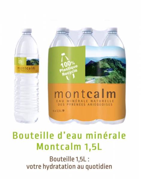 Eau de Montcalm faiblement minéralisée en vente dans votre coopérative agricole Sopavar à Sanary et à Six-fours dans le Var près de Toulon.
