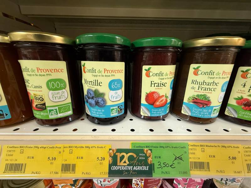 CONFIT DE PROVENCE : le meilleur des confitures élaborées à Aix en Provence EN PROMO pour les 120 ans de la coopérative agricole de Six Fours du 8 décembre 2024 au 8 janvier 2025