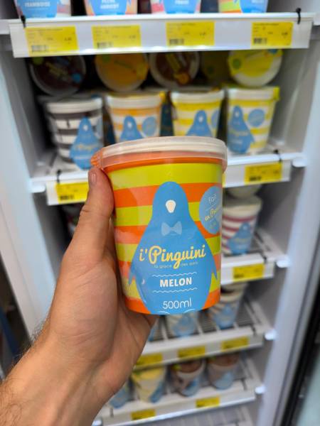 Sorbet plein fruit Fraise iPinguini en pot 500 ml — 50 % de fruits, fabriqué en Provence, à la Coopérative SOPAVAR