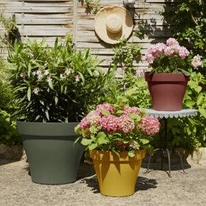 Pot déco plastique pour vos terrasses et vos balcons dans votre jardinerie Sopavar à Sanary et à Six Fours près de Toulon