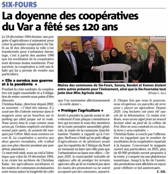 Article de Var Matin du 19 décembre 2024