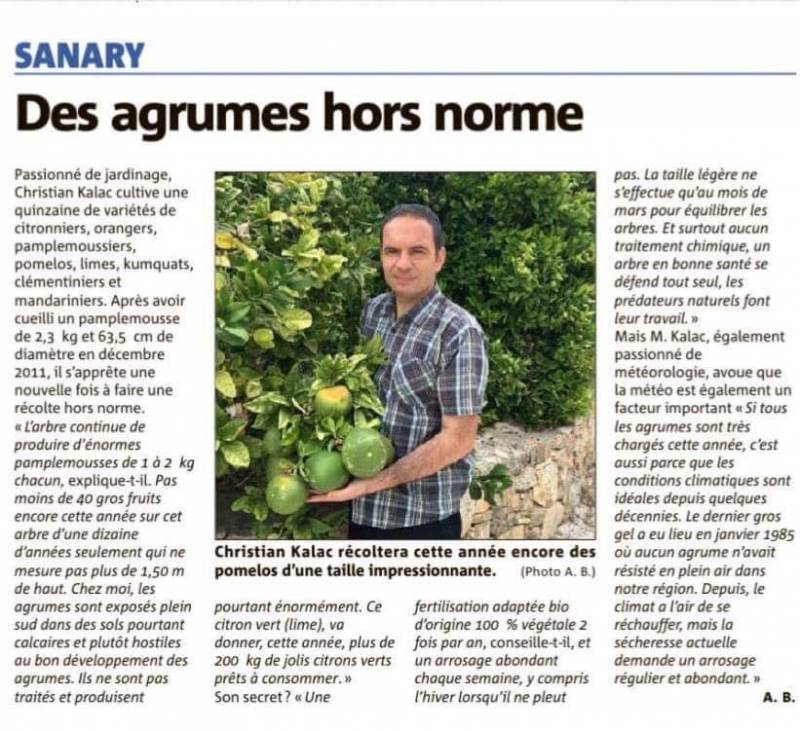 Article de Var-Matin sur notre Directeur (31/08/2016)