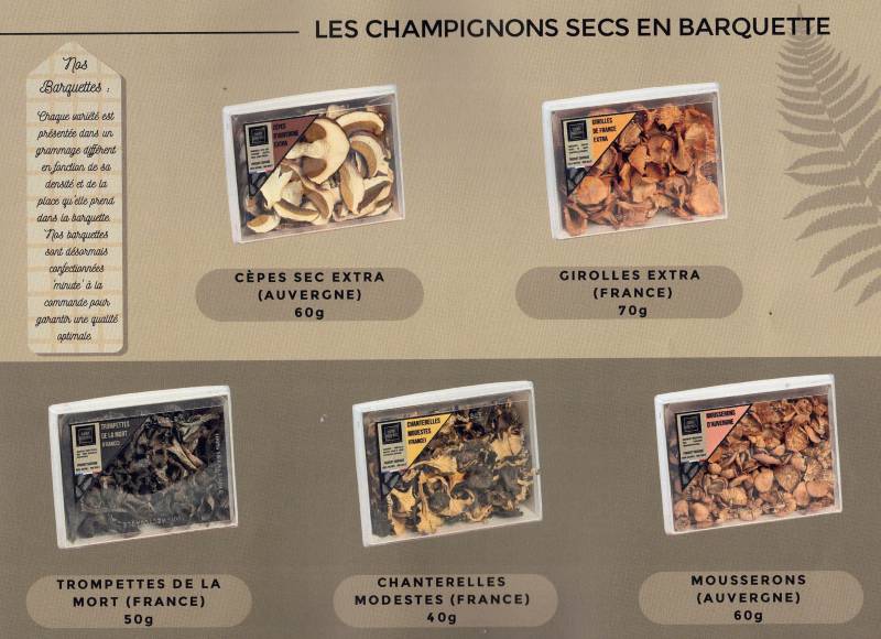 Champignons sauvages 100% naturel non traités barquette 100% recyclable dans votre jardinerie coopérative agricole SOPAVAR à Six Fours et à Sanary près de Toulon dans le Var