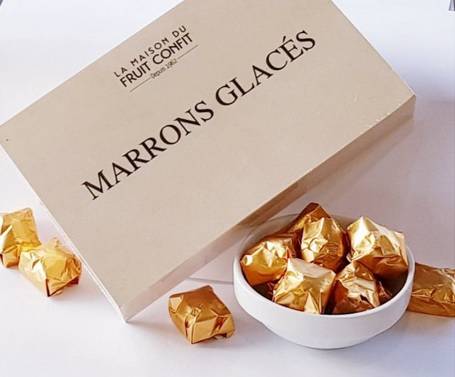 Marrons glacés artisanaux en vente dans vos jardineries Sopavar à Sanary et à Six Fours près de Toulon dans le Var