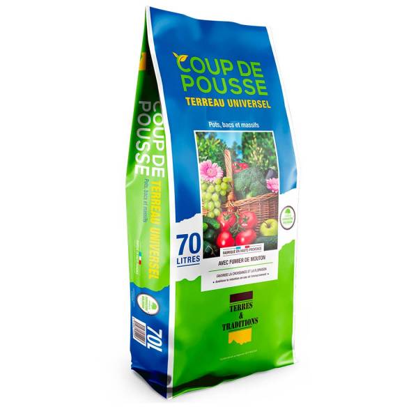 TERREAU UNIVERSEL BIO COUP DE POUCE 70L en vente chez Sopavar à Sanary et à Six Fours près de Toulon dans le Var